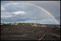 Rainbow over lava fields, Kalapana. Big Island, Hawaii, USA ( color)