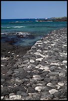 Kuapa (rock wall), Kaloko-Honokohau National Historical Park. Hawaii, USA (color)