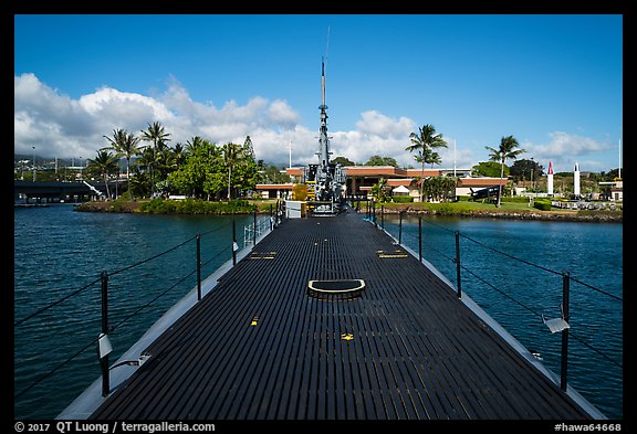Deck of the submarine USS Bowfin, World War 2 Valor in the Pacific National Monument. Oahu island, Hawaii, USA (color)