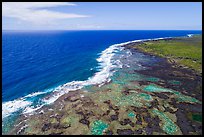 Aerial view of Kapoho tidepools and coast. Big Island, Hawaii, USA ( color)