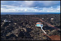 Aerial view of houses on new lava field, Kalapana. Big Island, Hawaii, USA ( color)