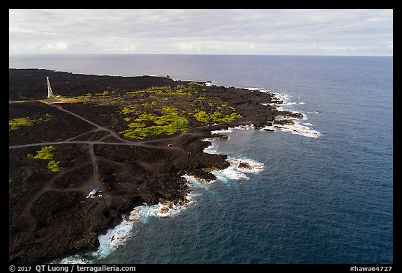 Aerial view of Cape Kumukahi. Big Island, Hawaii, USA