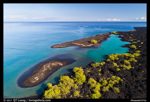 Aerial view of Kiholo Bay islets. Big Island, Hawaii, USA