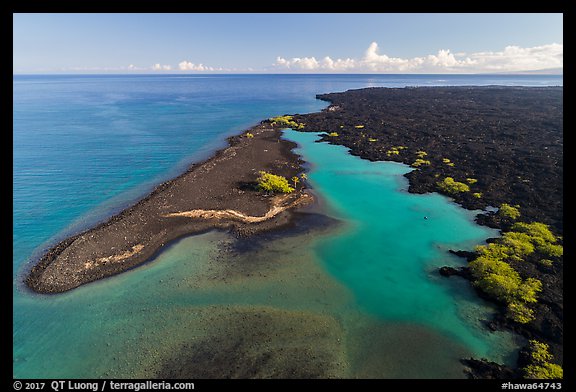 Aerial view of Kiholo Bay. Big Island, Hawaii, USA