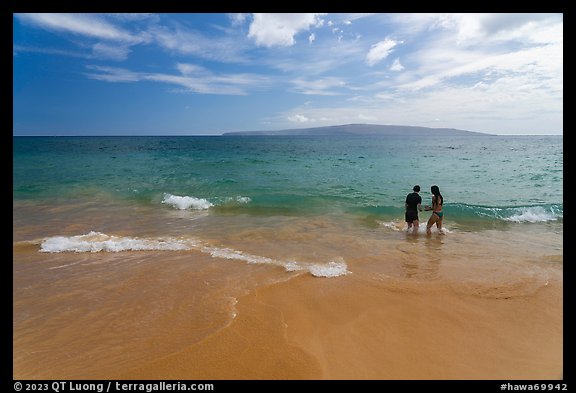 Couple at Oneloa Beach. Maui, Hawaii, USA
