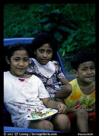 Children in a truck bed. Pago Pago, Tutuila, American Samoa