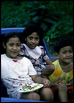 Children in a truck bed. Pago Pago, Tutuila, American Samoa (color)