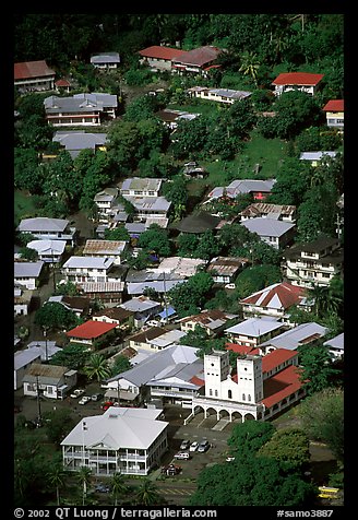 Fagatoga seen from Mount Alava. Pago Pago, Tutuila, American Samoa (color)
