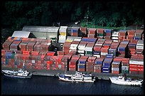 Containers in Pago Pago harbor. Pago Pago, Tutuila, American Samoa ( color)