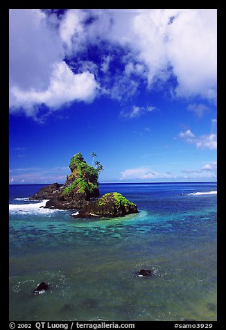 Rocky islet near Maa Kamela. Tutuila, American Samoa (color)