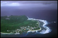 Aerial view of Aanuu island. Aunuu Island, American Samoa (color)
