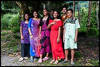 Samoan girls and boys, Fagasa Village. Tutuila, American Samoa ( color)