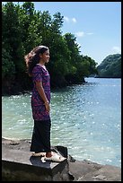 Samoan teenager looking out, Fagasa. Tutuila, American Samoa ( color)