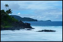 Surf and coastline near Alega and Aunuu Island. Tutuila, American Samoa ( color)