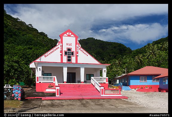 Church, Onenoa Village. Tutuila, American Samoa (color)