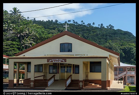 Church, Matatula. Tutuila, American Samoa (color)