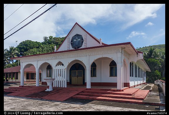 Church, Tula. Tutuila, American Samoa (color)