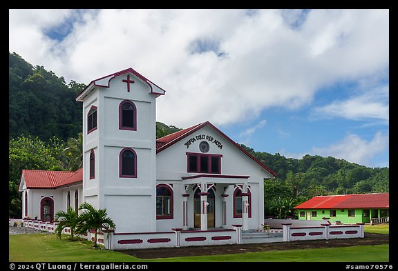 Church, Auasi. Tutuila, American Samoa (color)