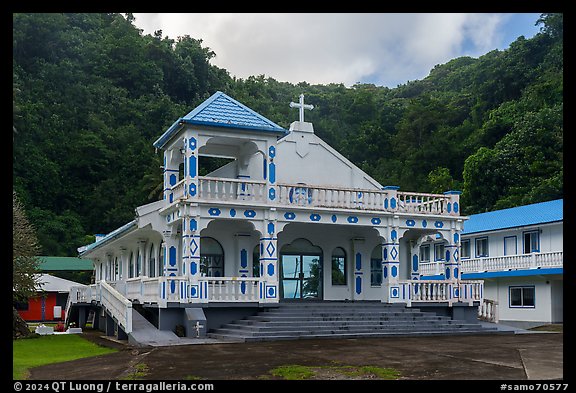 Church near Amouli. Tutuila, American Samoa (color)