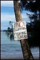 Sign prohibiting leisure activities on Sunday. Tutuila, American Samoa ( color)