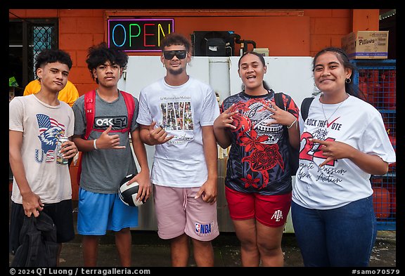 Samoan youngsters, Amouli. Tutuila, American Samoa (color)