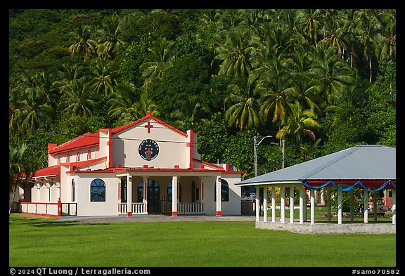 Church, Alofau. Tutuila, American Samoa (color)