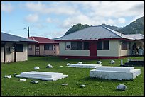 Tombs in backyard, Pagai. Tutuila, American Samoa ( color)