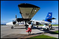 Samoan Airways plane landed on Ofu airstrip in 2024. American Samoa ( color)