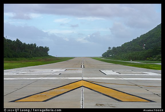 Runway of Ofu airport, Ofu Island. American Samoa (color)