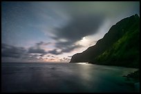 Moonlight, Olosega Island from Asaga Strait. American Samoa ( color)