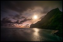 Moonlight over Olosega Island. American Samoa ( color)