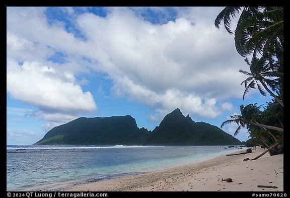 Ofu Island from Olosega Beach. American Samoa (color)