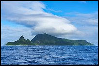 Sunuitao Peak and Tumu Mountain from the ocean. American Samoa ( color)