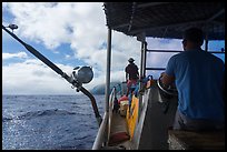 Alia boat approaching Tau Island. American Samoa ( color)