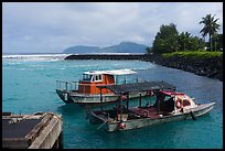 Alia boats, Siufaga harbor, Tau Island. American Samoa ( color)