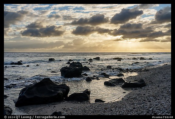Sunrise from northside beach, Tau Island. American Samoa