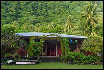 House and forested hill, Tau Island. American Samoa ( color)