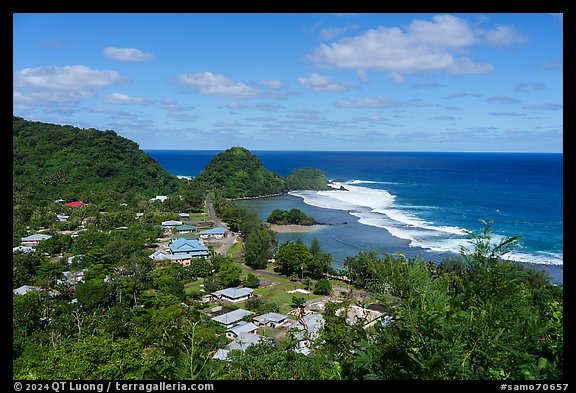 Amanave village from above. Tutuila, American Samoa (color)