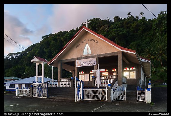 Church, Afao. Tutuila, American Samoa (color)