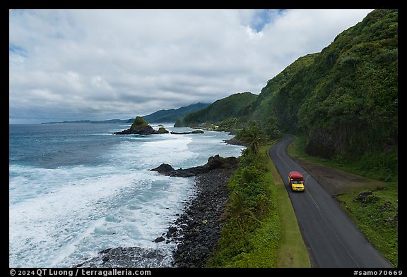 Aerial view of rockyshore near Maa Kamela. Tutuila, American Samoa (color)