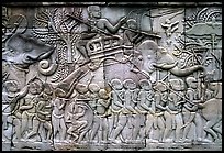 Bas reliefs, the Bayon. Angkor, Cambodia (color)