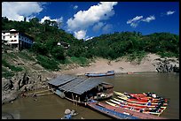 fast boats at Pakbeng. Mekong river, Laos