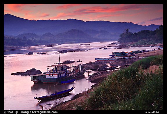 Sunset in Huay Xai. Laos (color)