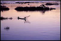 Fisherman casts net at sunset in Huay Xai. Laos ( color)