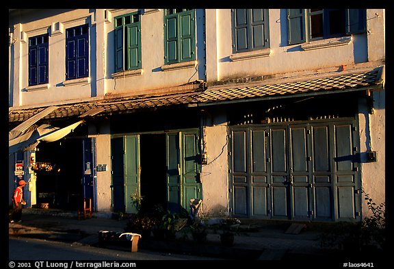 Old colonial houses. Luang Prabang, Laos (color)