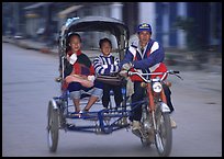 Motorized rickshaw, typical of this area. Luang Prabang, Laos (color)