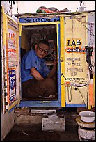 Man in one-room photo lab. Bagan, Myanmar ( color)