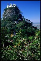 Complex of monestaries on a volcanic spire. Mount Popa, Myanmar (color)