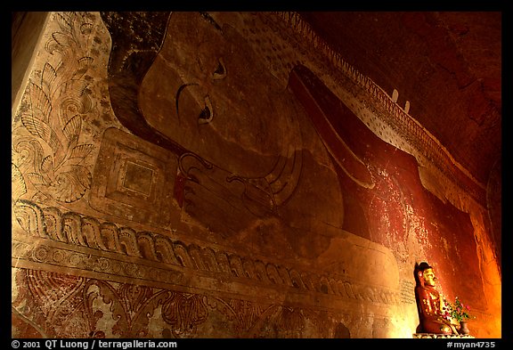 Fresco inside temple. Bagan, Myanmar