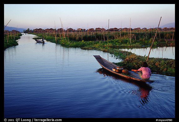 Floating gardens and village. Inle Lake, Myanmar